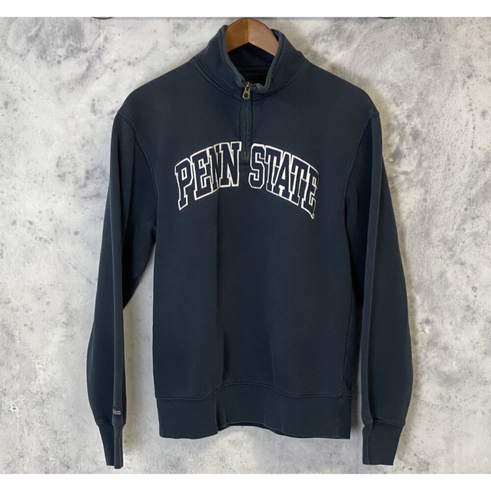 Penn State Sweatshirt Mens Small Spell Out 1/4 Zip Sweatshirt Blue JanSport G3